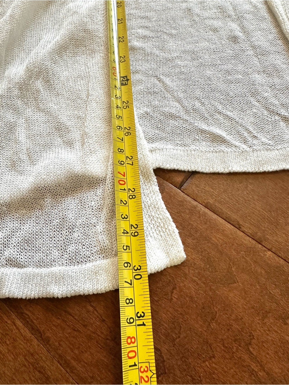 J.Jill Linen Blend Open Front Cardigan L Petite Ivory Longline - Picture 9 of 9